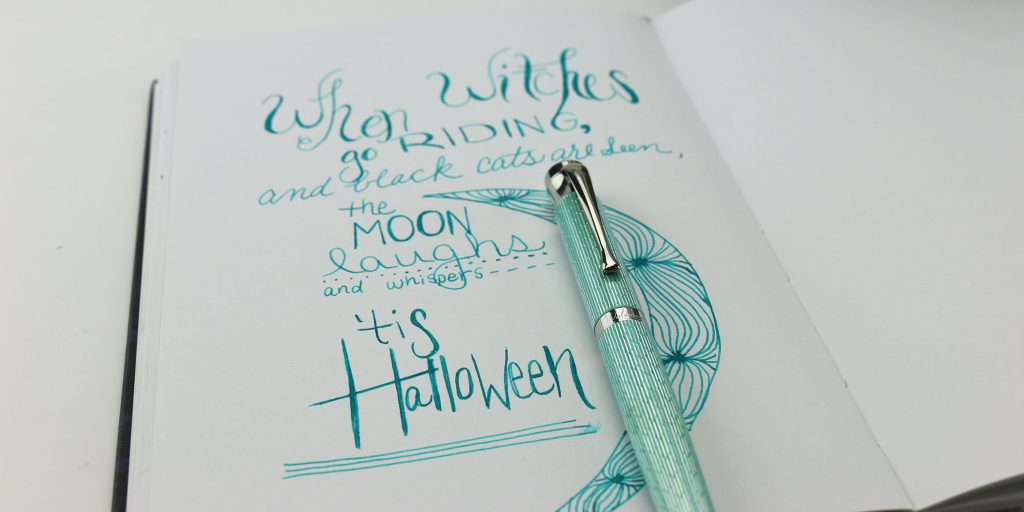 Top 10 Halloween Pens 2023 List: Magical Whimsy, Waldmann Tango Imagination Aquamarine fountain pen (runnerup)