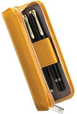 Pelikan Patent Leather Pen Case Two Pen Red
